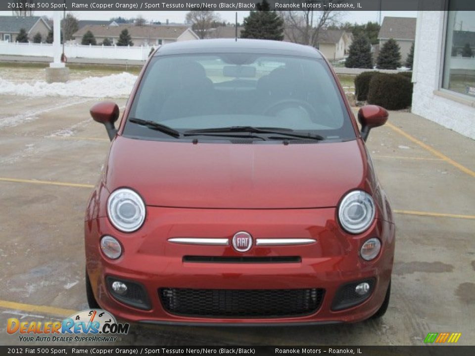 2012 Fiat 500 Sport Rame (Copper Orange) / Sport Tessuto Nero/Nero (Black/Black) Photo #14