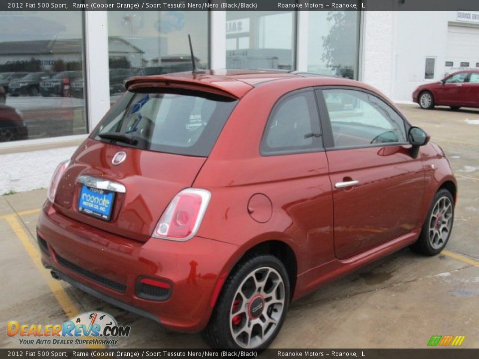 2012 Fiat 500 Sport Rame (Copper Orange) / Sport Tessuto Nero/Nero (Black/Black) Photo #20