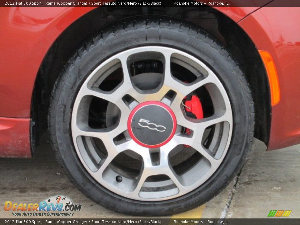 2012 Fiat 500 Sport Rame (Copper Orange) / Sport Tessuto Nero/Nero (Black/Black) Photo #22