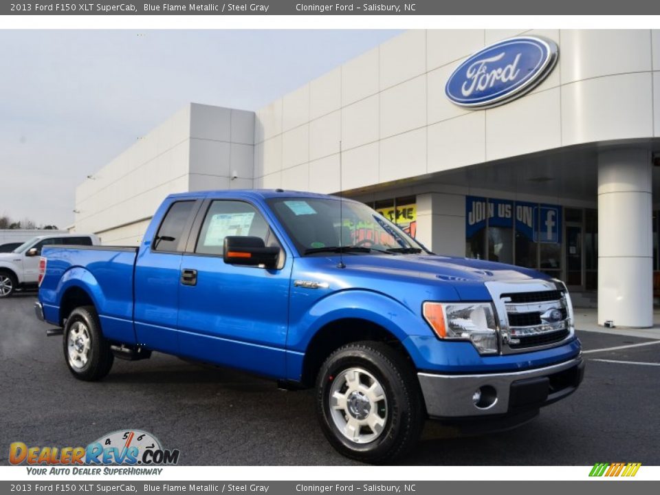 2013 Ford F150 XLT SuperCab Blue Flame Metallic / Steel Gray Photo #1