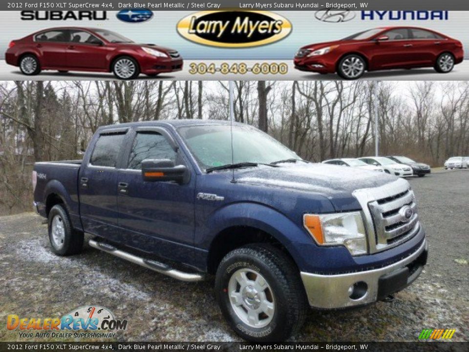 2012 Ford F150 XLT SuperCrew 4x4 Dark Blue Pearl Metallic / Steel Gray Photo #1