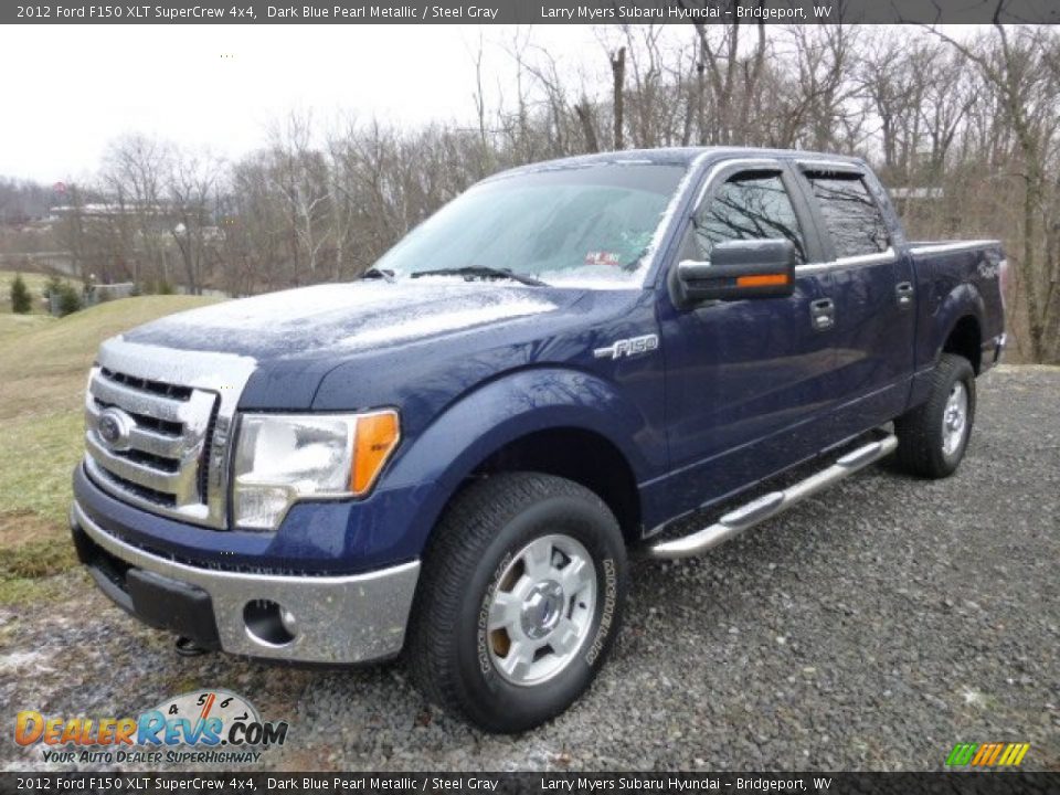 2012 Ford F150 XLT SuperCrew 4x4 Dark Blue Pearl Metallic / Steel Gray Photo #3