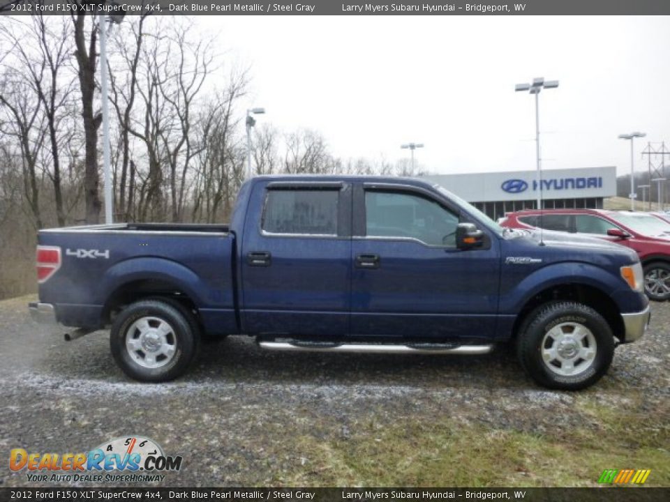 2012 Ford F150 XLT SuperCrew 4x4 Dark Blue Pearl Metallic / Steel Gray Photo #8