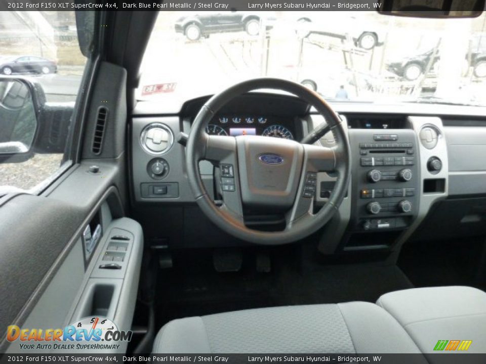 2012 Ford F150 XLT SuperCrew 4x4 Dark Blue Pearl Metallic / Steel Gray Photo #15