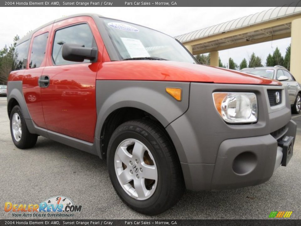 2004 Honda Element EX AWD Sunset Orange Pearl / Gray Photo #4