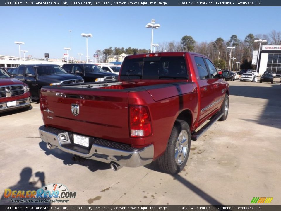 2013 Ram 1500 Lone Star Crew Cab Deep Cherry Red Pearl / Canyon Brown/Light Frost Beige Photo #5