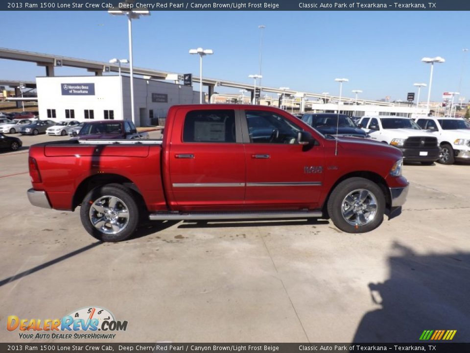 2013 Ram 1500 Lone Star Crew Cab Deep Cherry Red Pearl / Canyon Brown/Light Frost Beige Photo #6