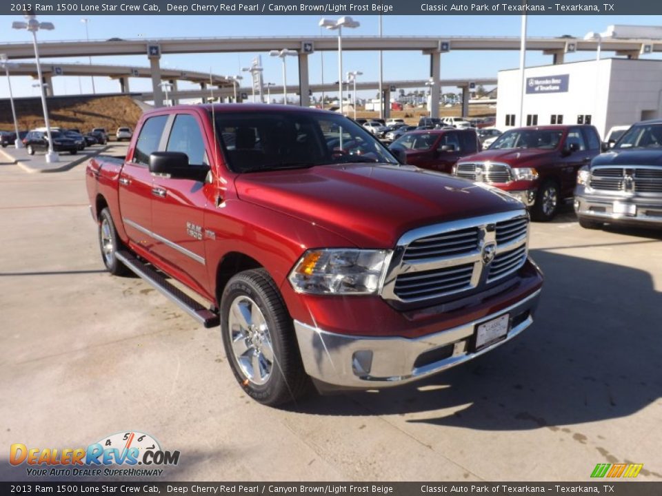 2013 Ram 1500 Lone Star Crew Cab Deep Cherry Red Pearl / Canyon Brown/Light Frost Beige Photo #7