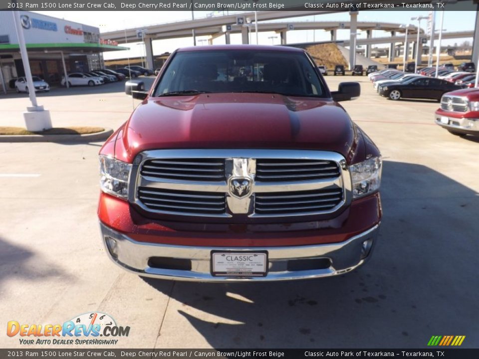 2013 Ram 1500 Lone Star Crew Cab Deep Cherry Red Pearl / Canyon Brown/Light Frost Beige Photo #8