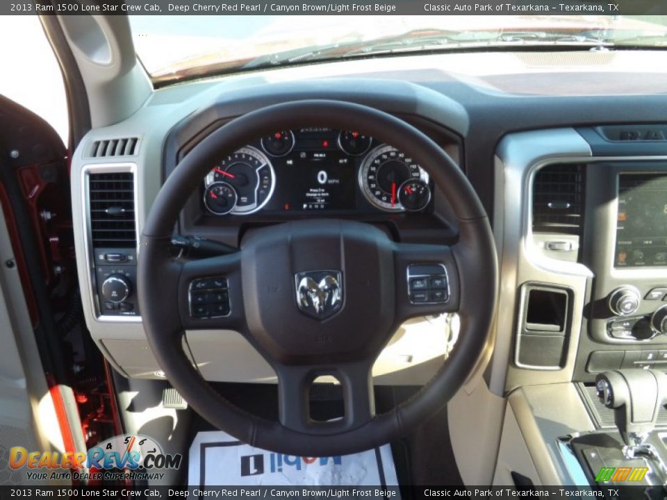 2013 Ram 1500 Lone Star Crew Cab Deep Cherry Red Pearl / Canyon Brown/Light Frost Beige Photo #10