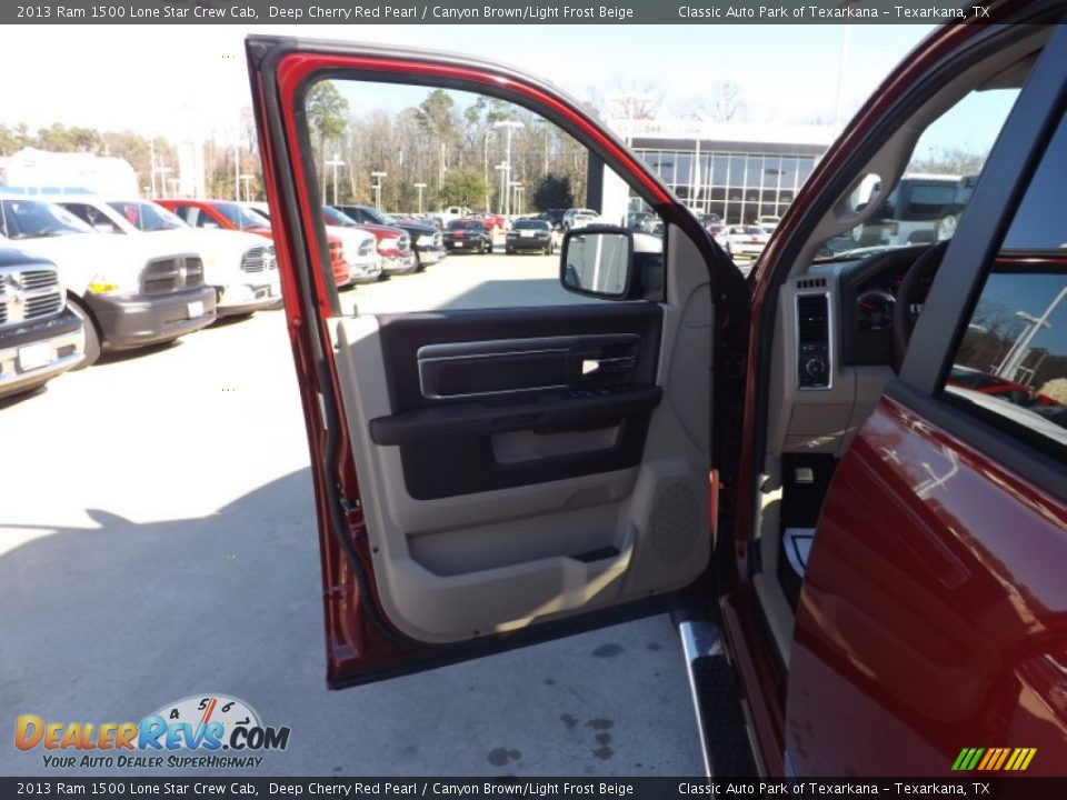 2013 Ram 1500 Lone Star Crew Cab Deep Cherry Red Pearl / Canyon Brown/Light Frost Beige Photo #14
