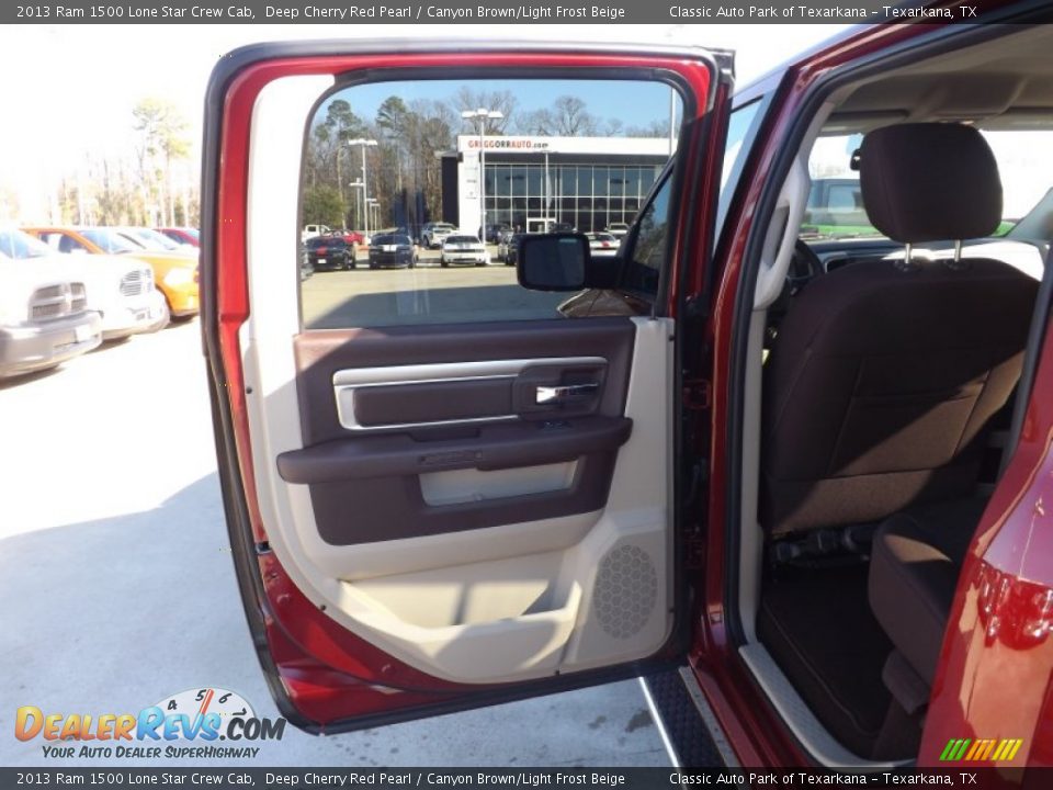 2013 Ram 1500 Lone Star Crew Cab Deep Cherry Red Pearl / Canyon Brown/Light Frost Beige Photo #16