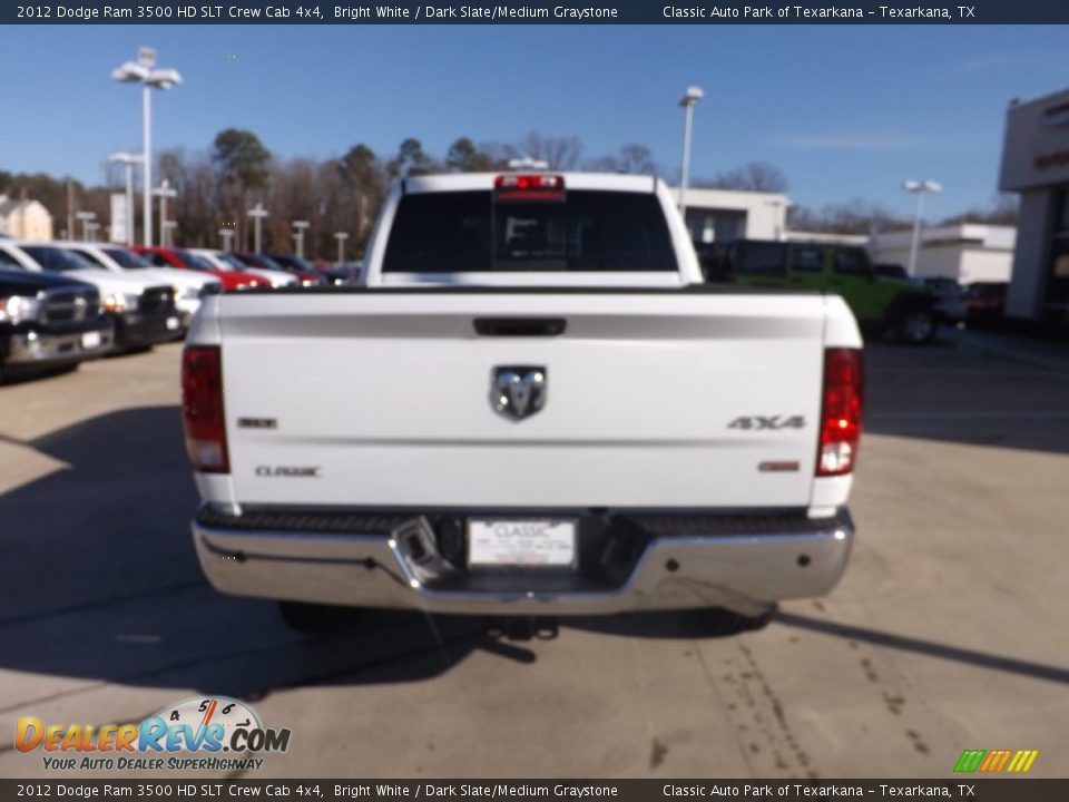 2012 Dodge Ram 3500 HD SLT Crew Cab 4x4 Bright White / Dark Slate/Medium Graystone Photo #4