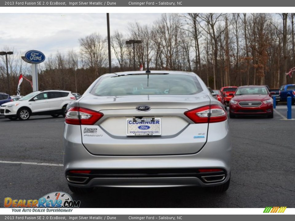 2013 Ford Fusion SE 2.0 EcoBoost Ingot Silver Metallic / Dune Photo #4