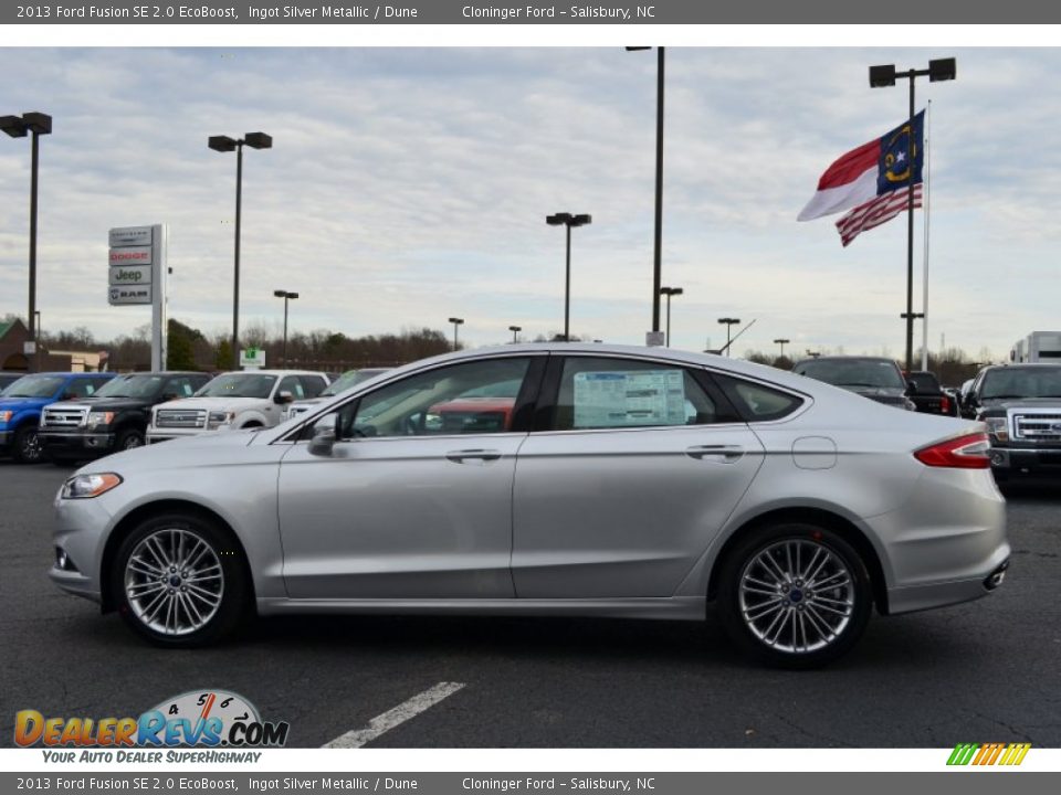 2013 Ford Fusion SE 2.0 EcoBoost Ingot Silver Metallic / Dune Photo #5