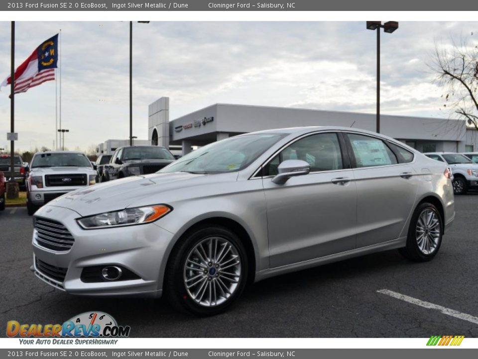 2013 Ford Fusion SE 2.0 EcoBoost Ingot Silver Metallic / Dune Photo #6