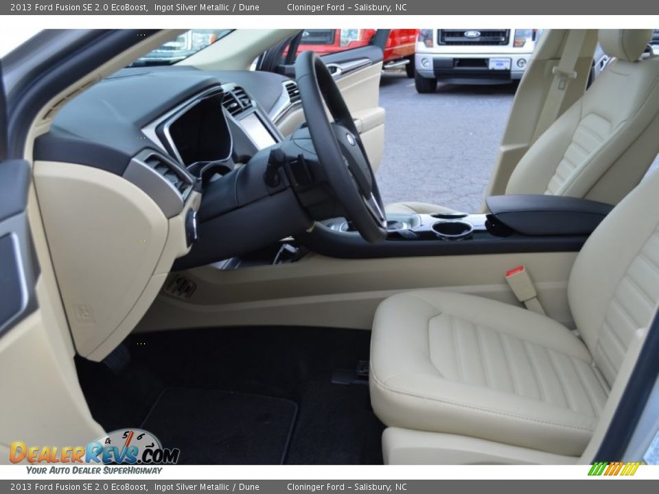 2013 Ford Fusion SE 2.0 EcoBoost Ingot Silver Metallic / Dune Photo #10