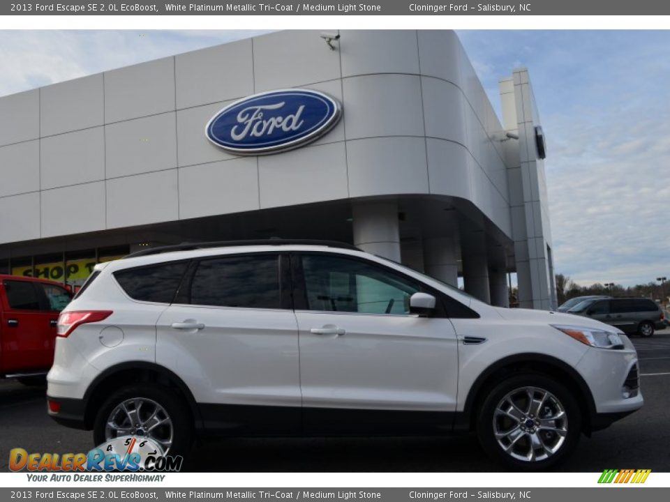 2013 Ford Escape SE 2.0L EcoBoost White Platinum Metallic Tri-Coat / Medium Light Stone Photo #2