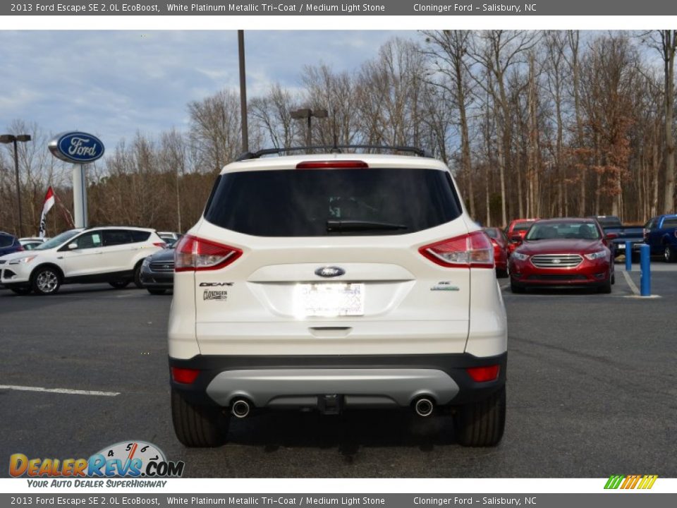 2013 Ford Escape SE 2.0L EcoBoost White Platinum Metallic Tri-Coat / Medium Light Stone Photo #4