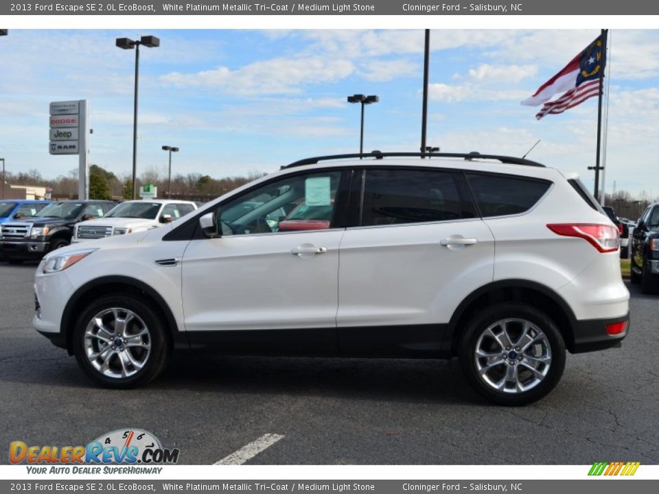 2013 Ford Escape SE 2.0L EcoBoost White Platinum Metallic Tri-Coat / Medium Light Stone Photo #5