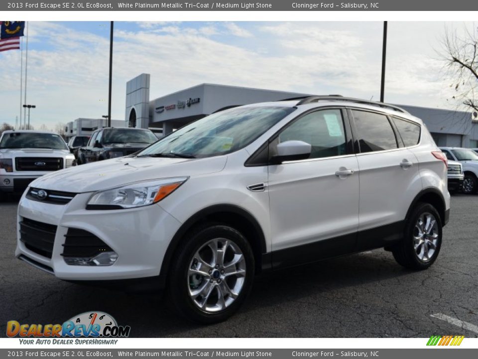 2013 Ford Escape SE 2.0L EcoBoost White Platinum Metallic Tri-Coat / Medium Light Stone Photo #6
