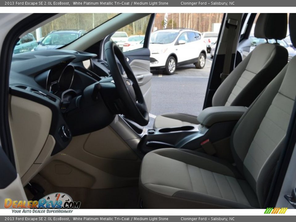 2013 Ford Escape SE 2.0L EcoBoost White Platinum Metallic Tri-Coat / Medium Light Stone Photo #10