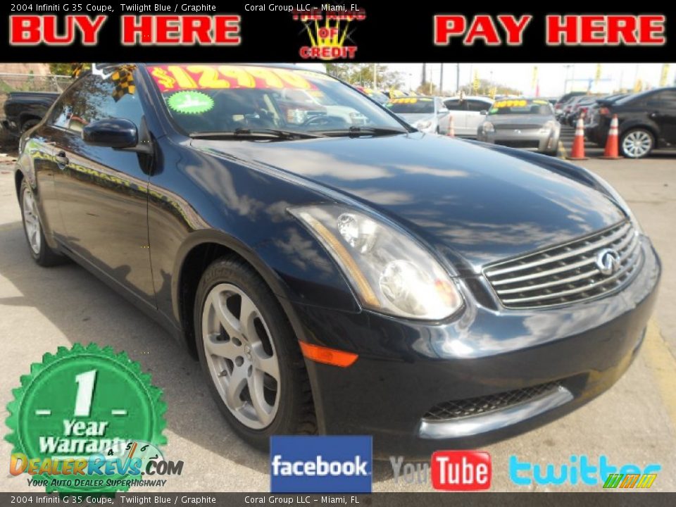 2004 Infiniti G 35 Coupe Twilight Blue / Graphite Photo #1