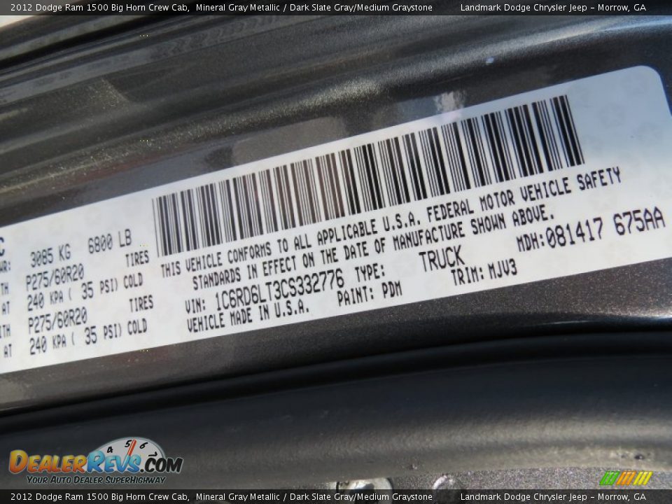 2012 Dodge Ram 1500 Big Horn Crew Cab Mineral Gray Metallic / Dark Slate Gray/Medium Graystone Photo #11