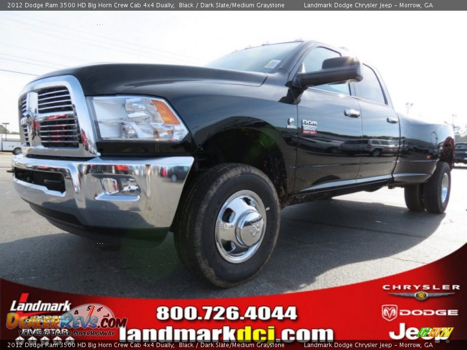2012 Dodge Ram 3500 HD Big Horn Crew Cab 4x4 Dually Black / Dark Slate/Medium Graystone Photo #1