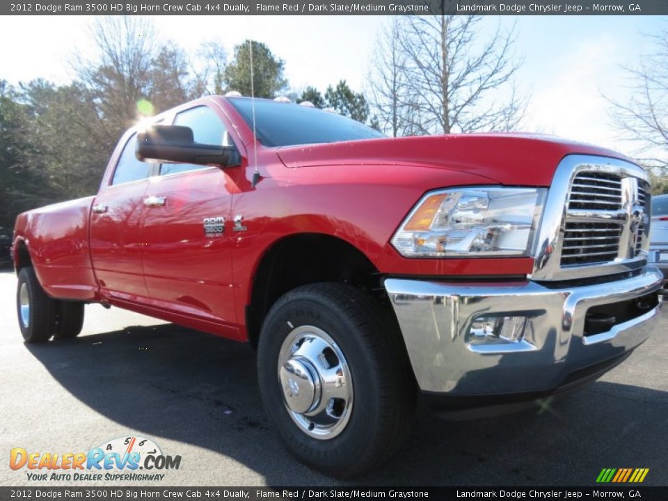 2012 Dodge Ram 3500 HD Big Horn Crew Cab 4x4 Dually Flame Red / Dark Slate/Medium Graystone Photo #4
