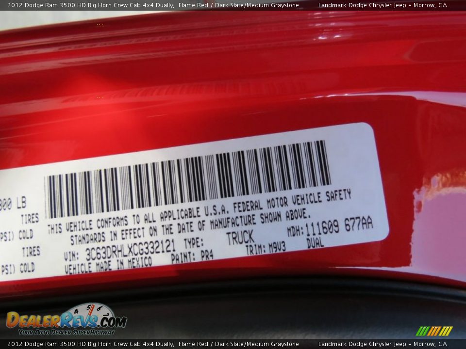2012 Dodge Ram 3500 HD Big Horn Crew Cab 4x4 Dually Flame Red / Dark Slate/Medium Graystone Photo #11
