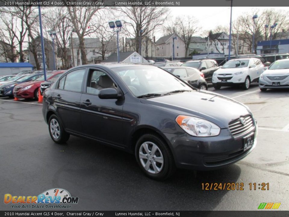 2010 Hyundai Accent GLS 4 Door Charcoal Gray / Gray Photo #2