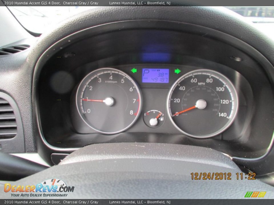 2010 Hyundai Accent GLS 4 Door Charcoal Gray / Gray Photo #14