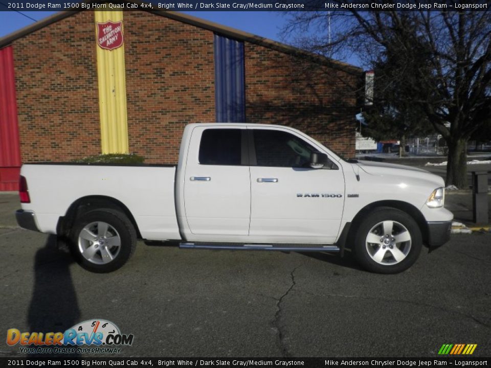 2011 Dodge Ram 1500 Big Horn Quad Cab 4x4 Bright White / Dark Slate Gray/Medium Graystone Photo #2