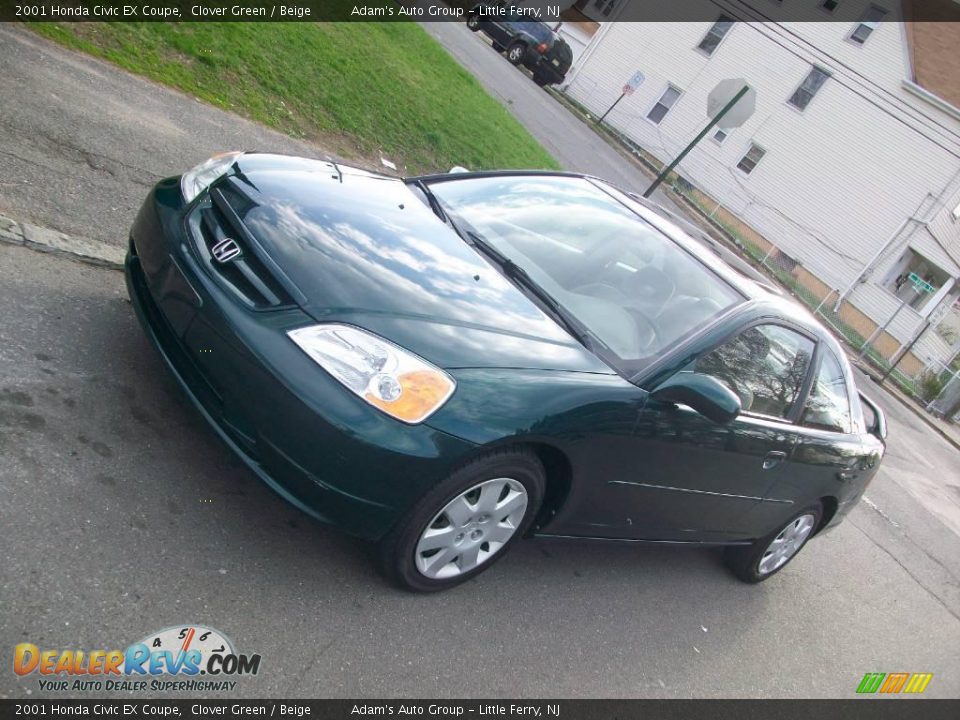 2001 Honda Civic EX Coupe Clover Green / Beige Photo #1