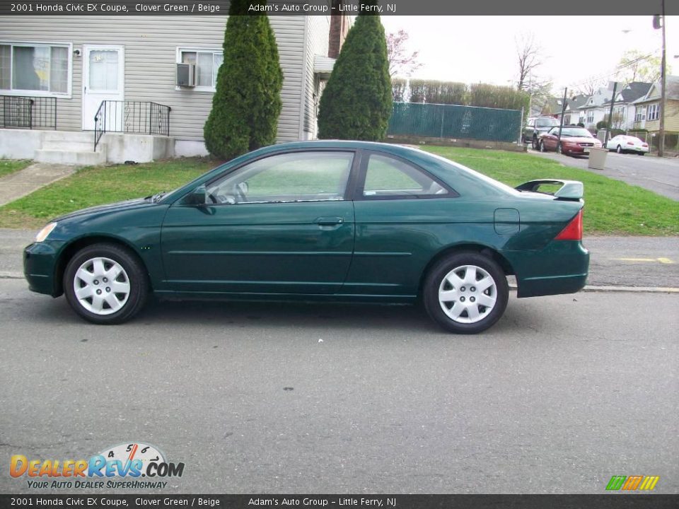 2001 Honda Civic EX Coupe Clover Green / Beige Photo #2
