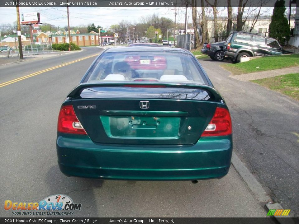 2001 Honda Civic EX Coupe Clover Green / Beige Photo #3