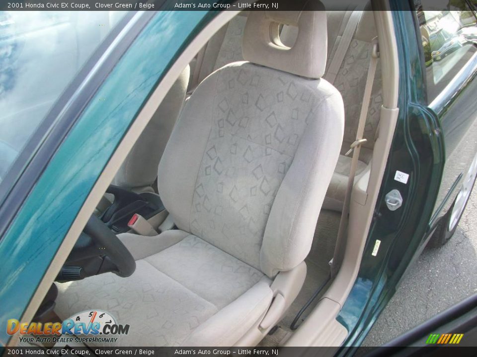 2001 Honda Civic EX Coupe Clover Green / Beige Photo #5