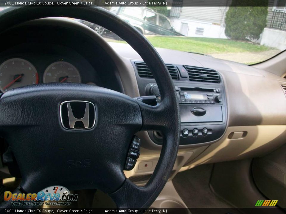 2001 Honda Civic EX Coupe Clover Green / Beige Photo #15