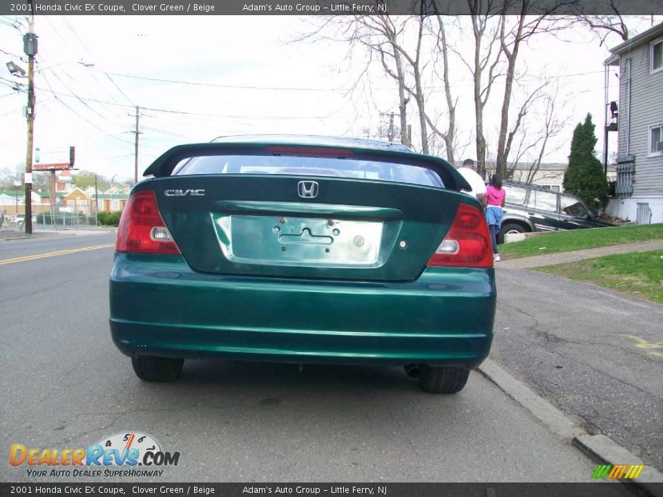 2001 Honda Civic EX Coupe Clover Green / Beige Photo #24