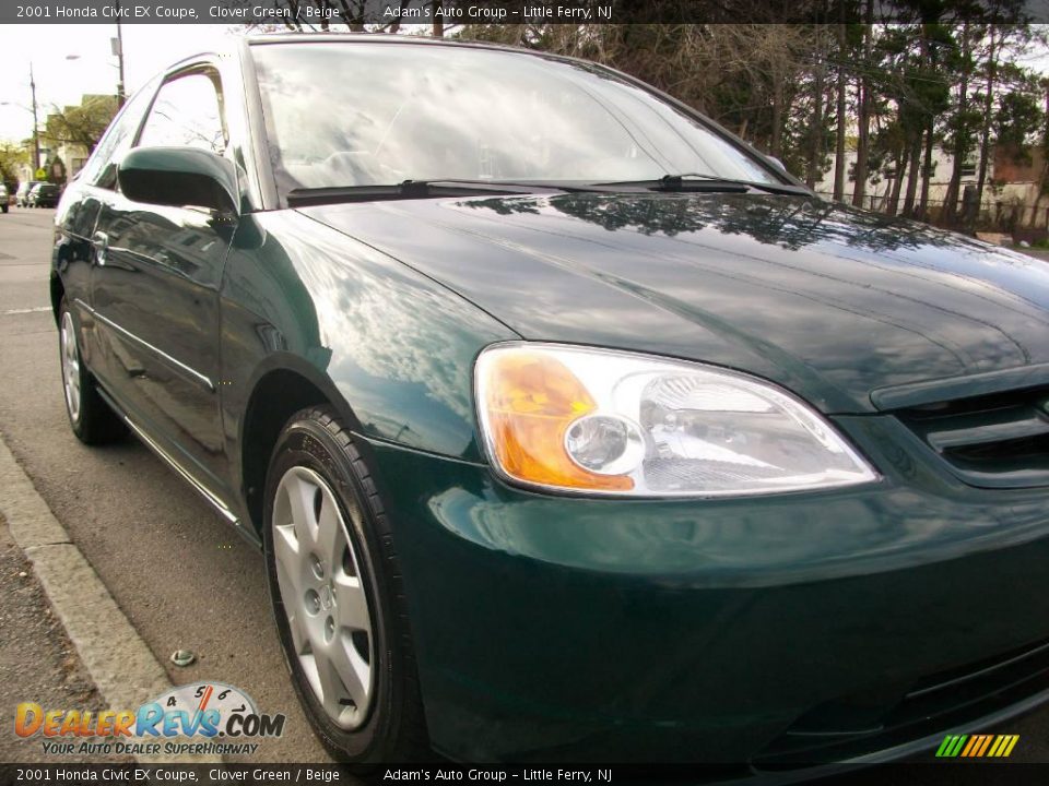 2001 Honda Civic EX Coupe Clover Green / Beige Photo #25