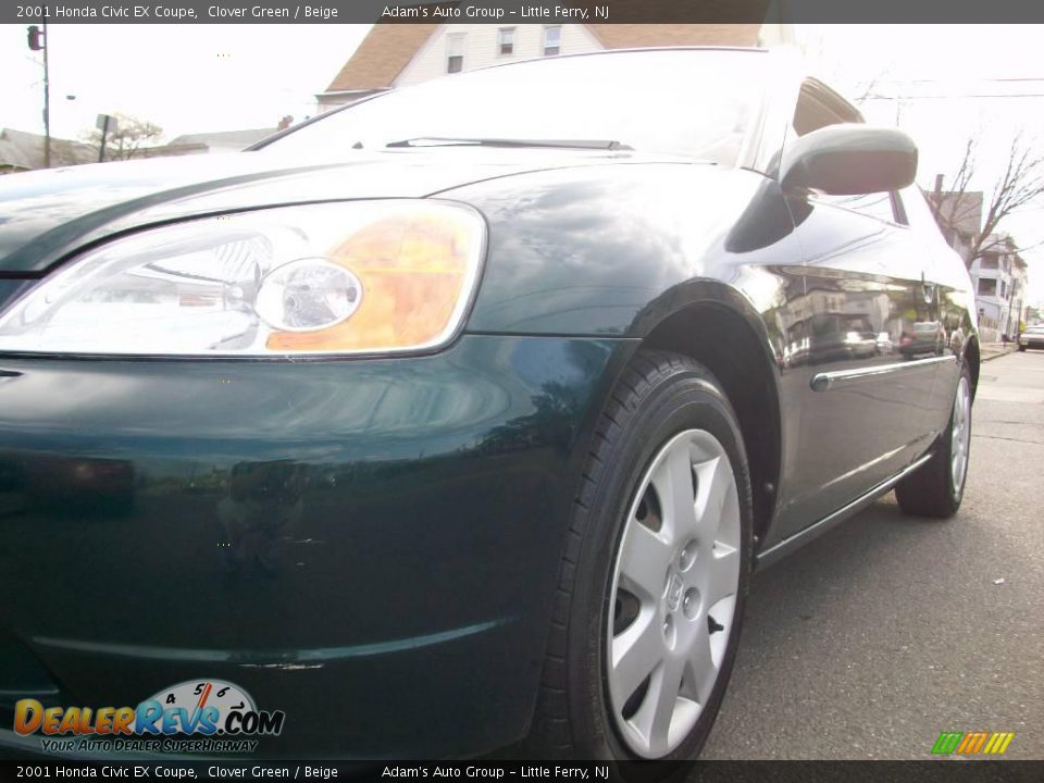 2001 Honda Civic EX Coupe Clover Green / Beige Photo #26