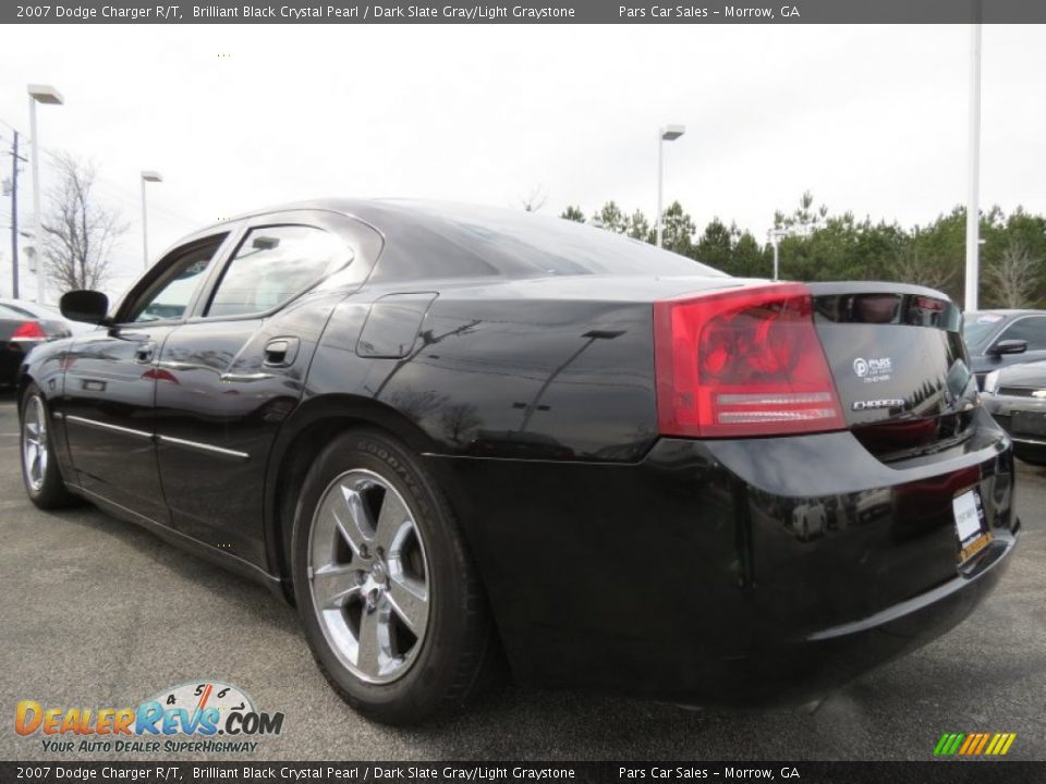 2007 Dodge Charger R/T Brilliant Black Crystal Pearl / Dark Slate Gray/Light Graystone Photo #2