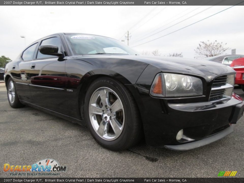 2007 Dodge Charger R/T Brilliant Black Crystal Pearl / Dark Slate Gray/Light Graystone Photo #4