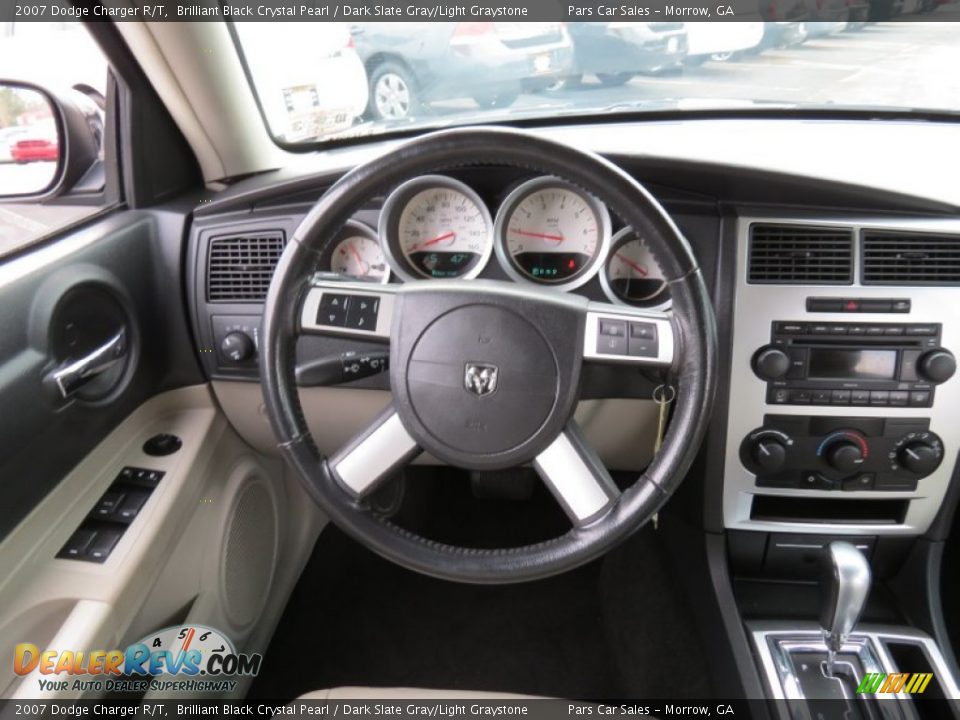 2007 Dodge Charger R/T Brilliant Black Crystal Pearl / Dark Slate Gray/Light Graystone Photo #14