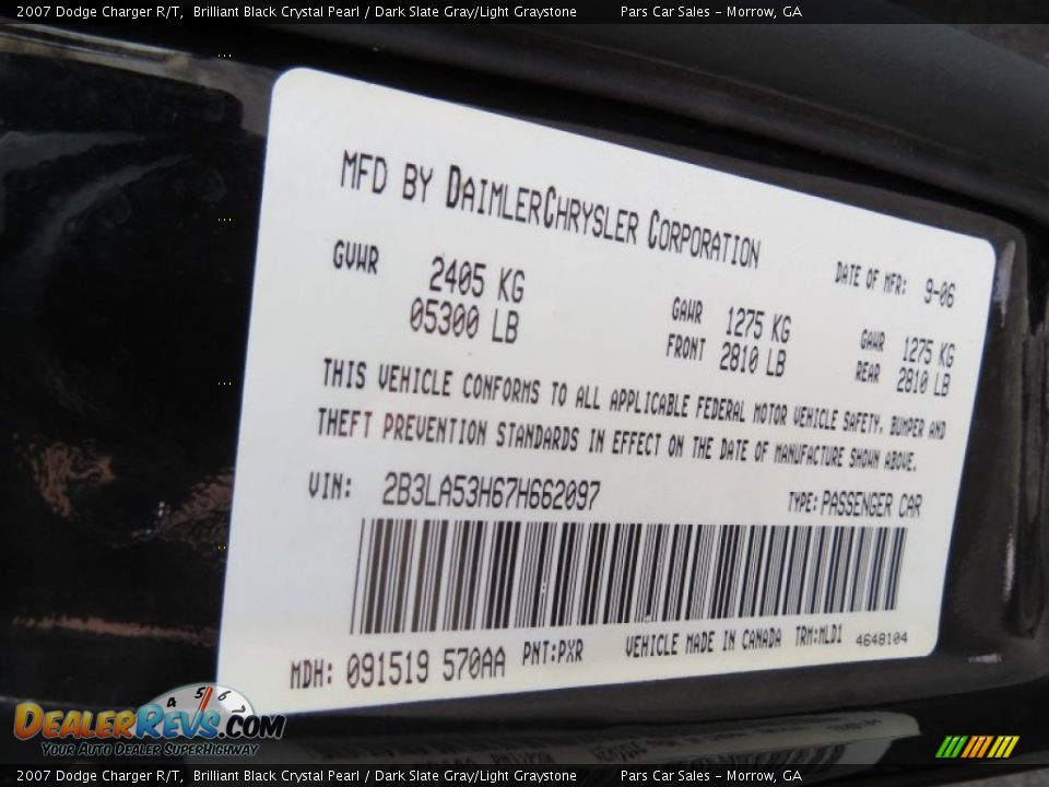 2007 Dodge Charger R/T Brilliant Black Crystal Pearl / Dark Slate Gray/Light Graystone Photo #16