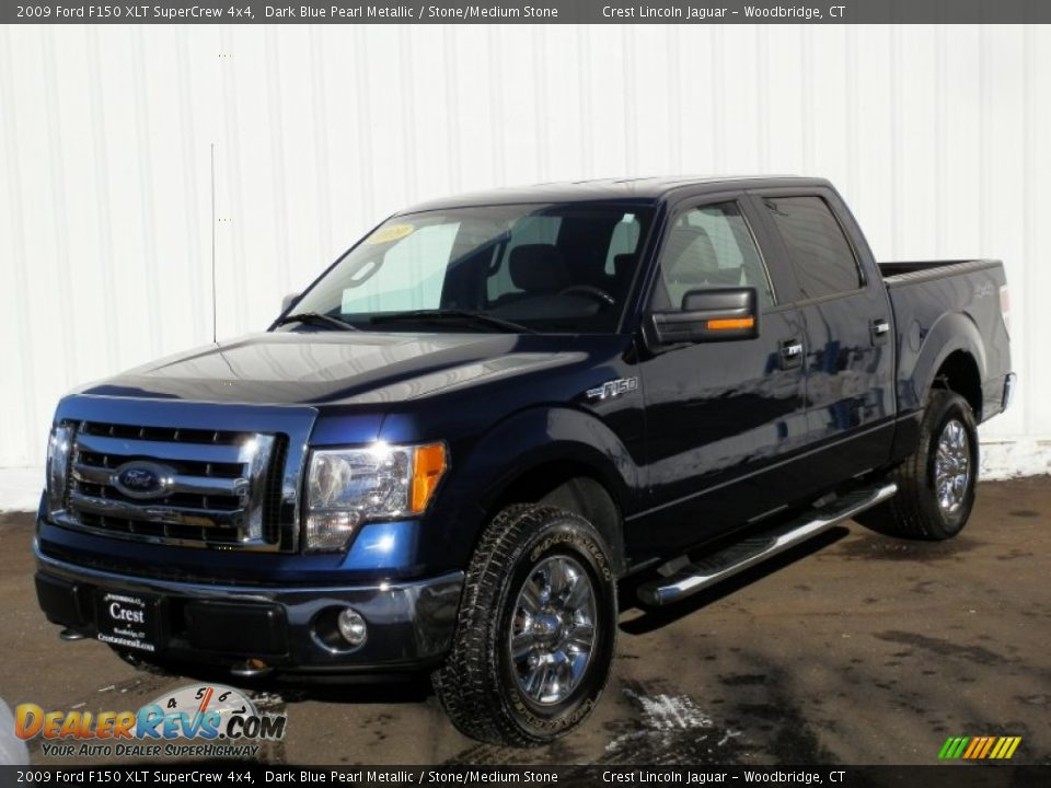 2009 Ford F150 XLT SuperCrew 4x4 Dark Blue Pearl Metallic / Stone/Medium Stone Photo #1