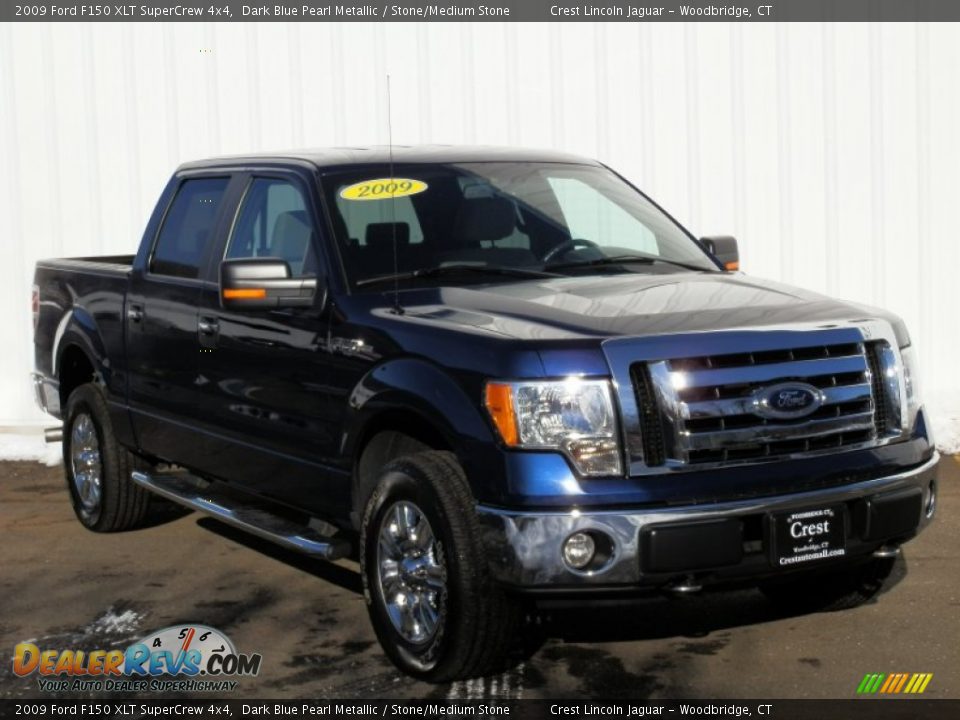2009 Ford F150 XLT SuperCrew 4x4 Dark Blue Pearl Metallic / Stone/Medium Stone Photo #3