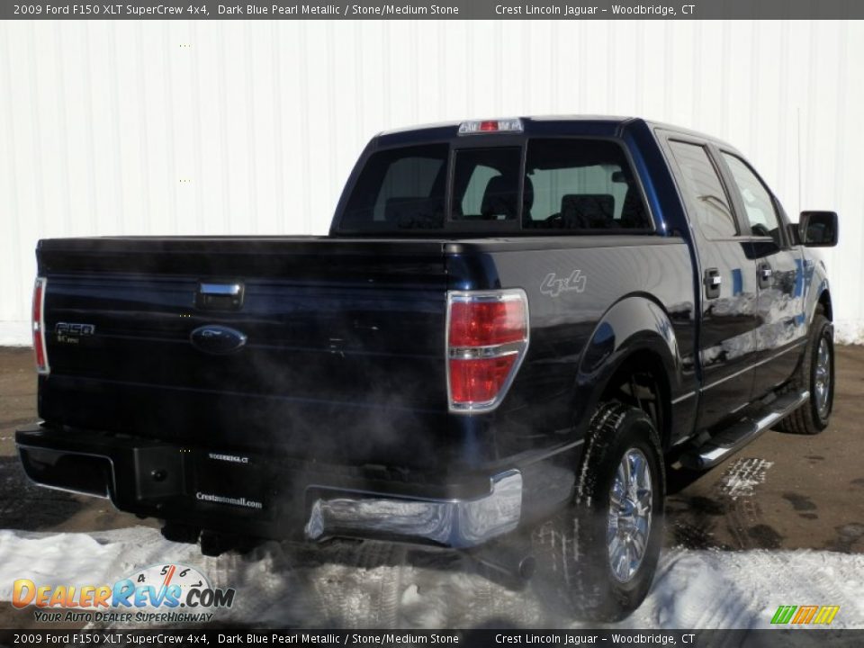 2009 Ford F150 XLT SuperCrew 4x4 Dark Blue Pearl Metallic / Stone/Medium Stone Photo #4