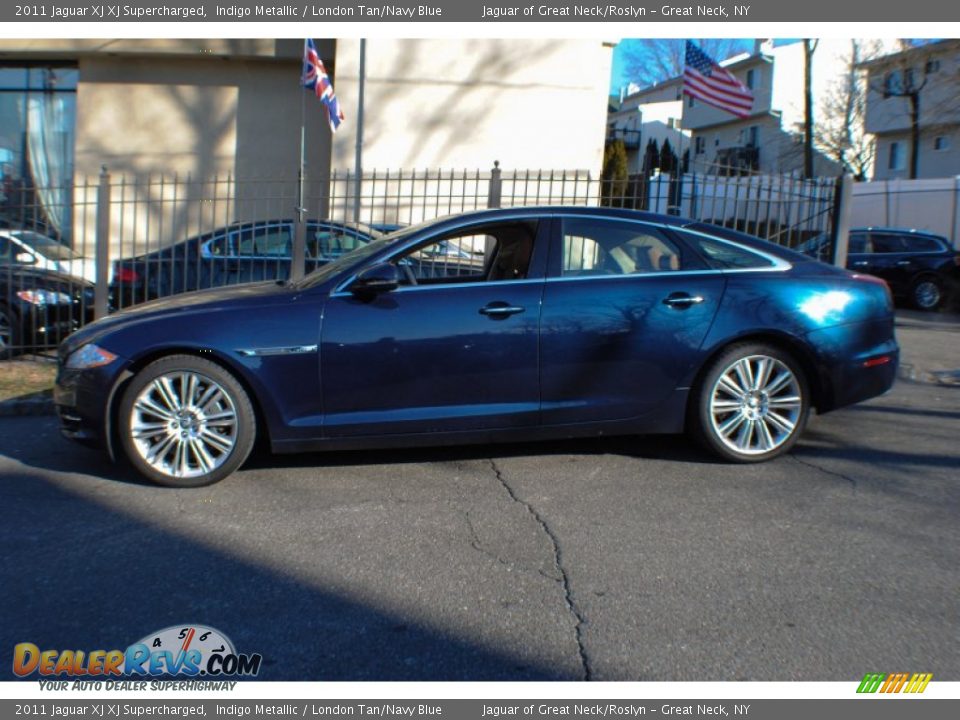 2011 Jaguar XJ XJ Supercharged Indigo Metallic / London Tan/Navy Blue Photo #3